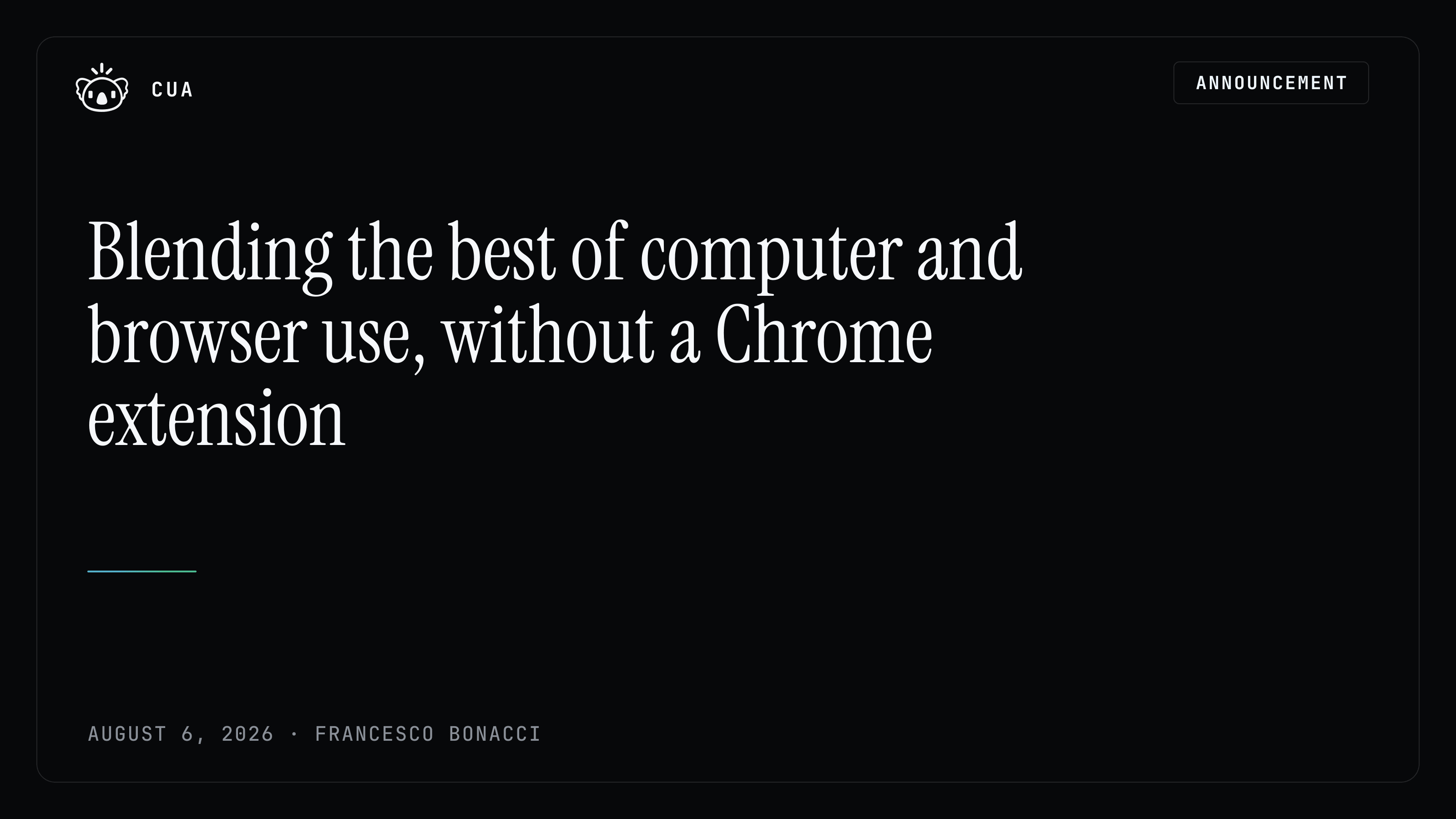 Blending the best of computer and browser use, without a Chrome extension