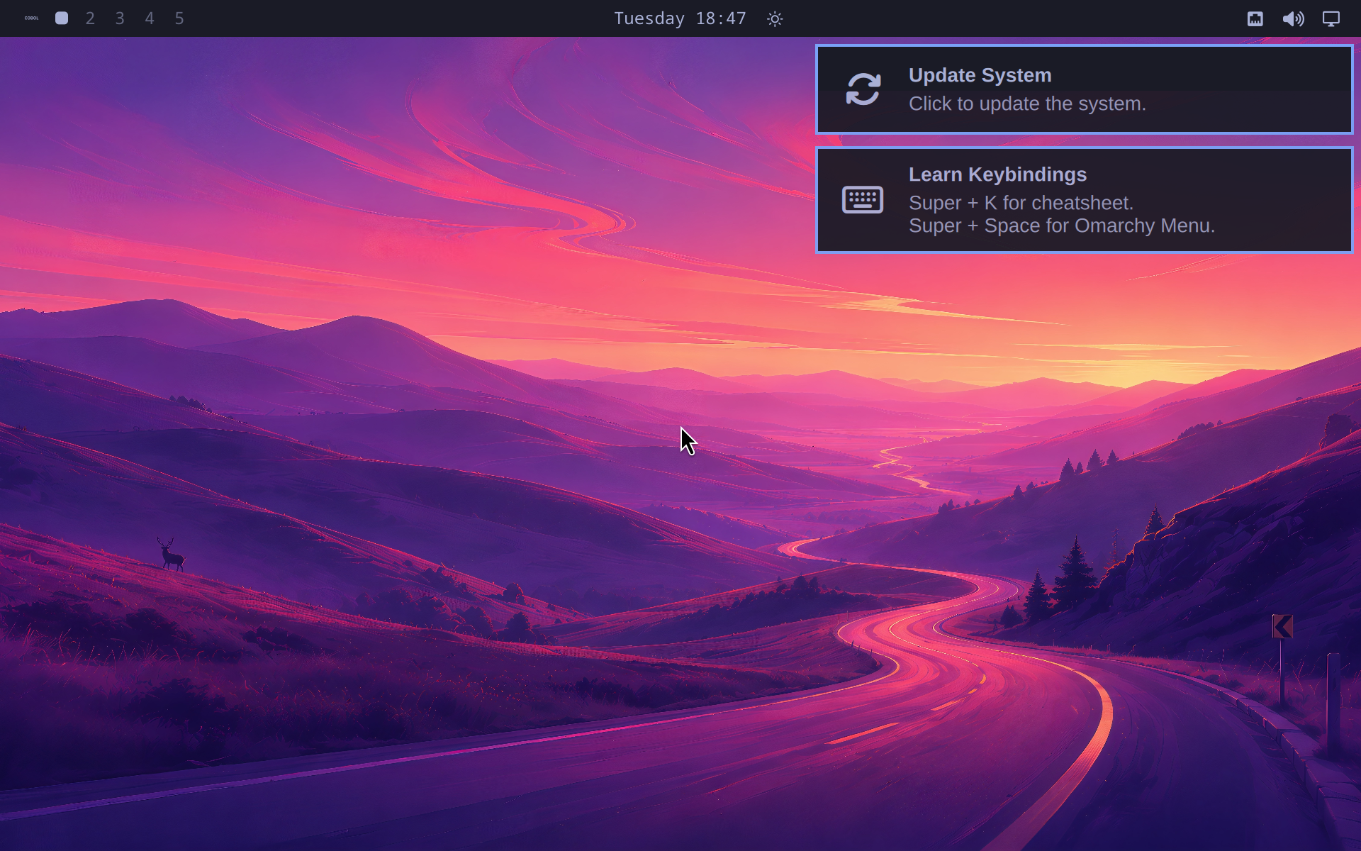 Omarchy running in an ARM64 Lume VM