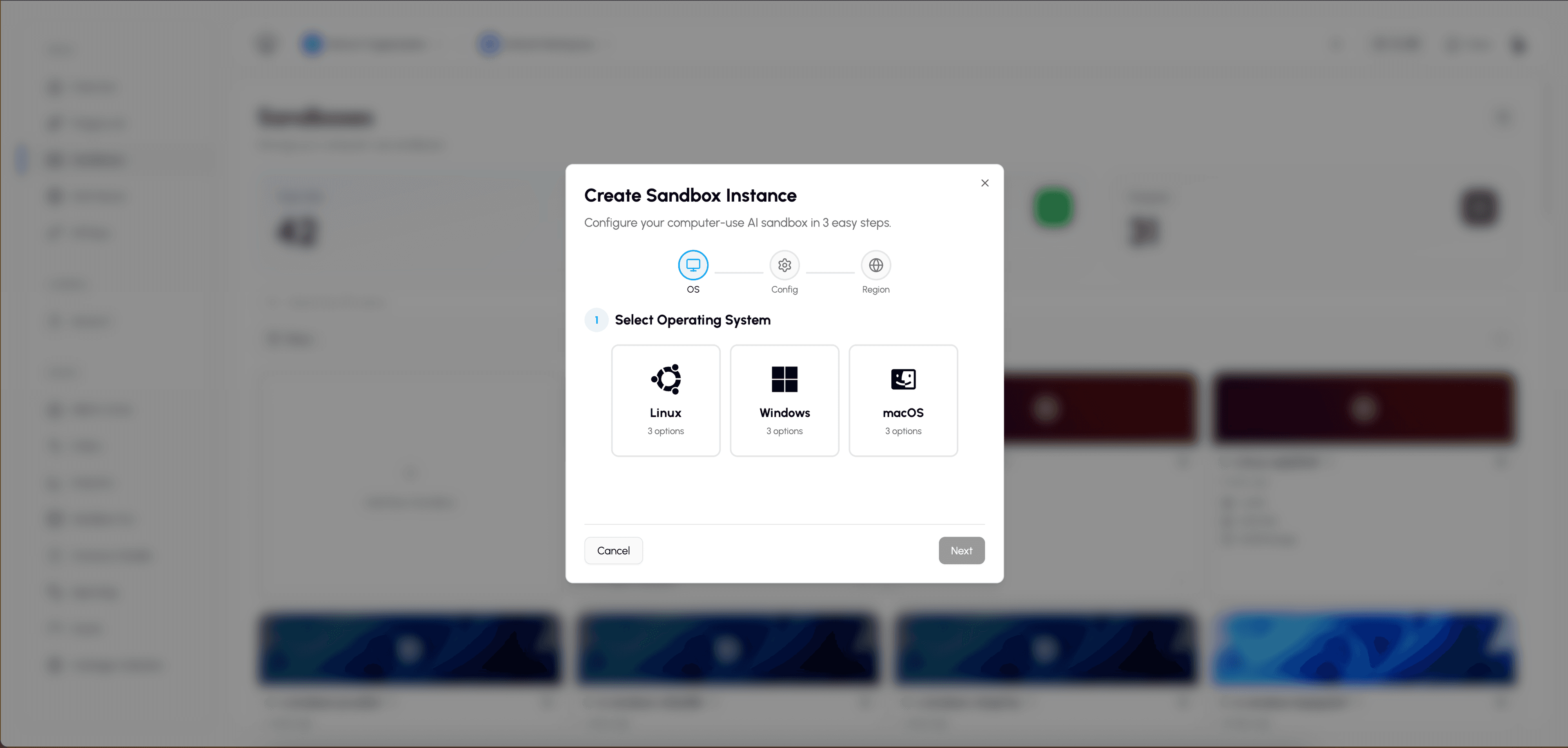 Create Sandbox Instance