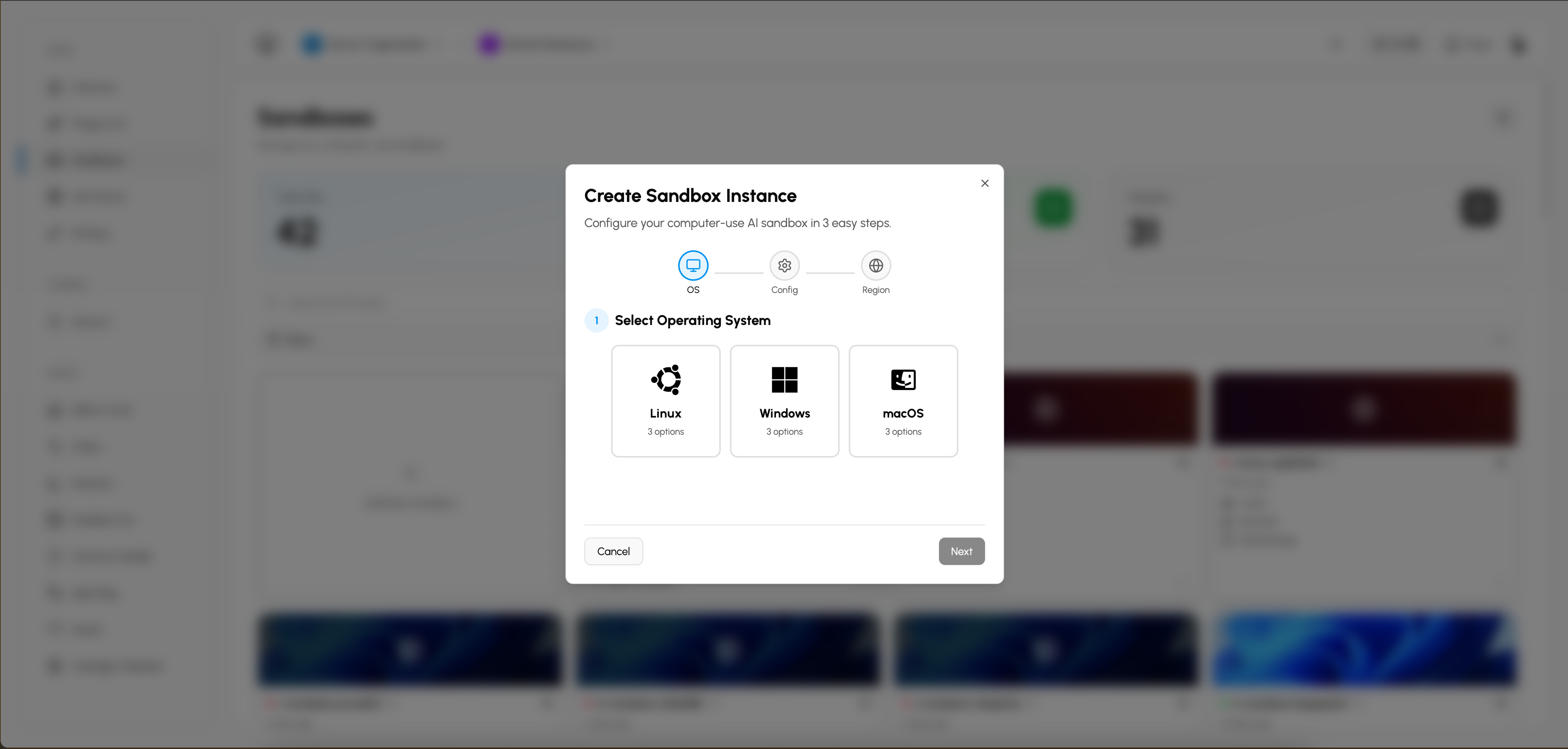 Create Sandbox Instance